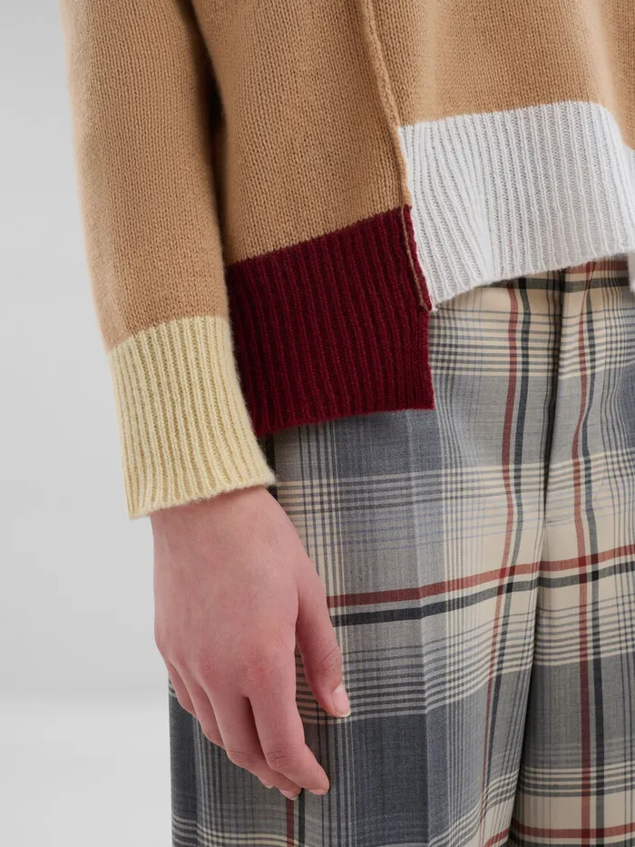 Brown Colourblock Cashmere Jumper Women Marni Knitwear