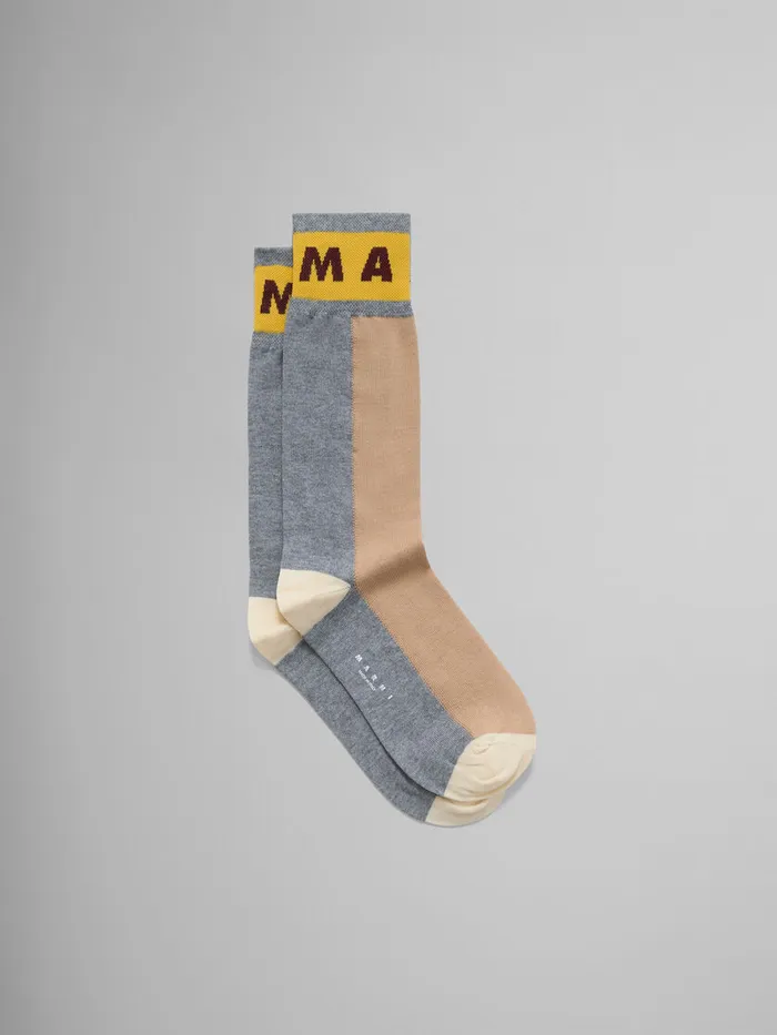 Brown Colourblock Cotton Socks Women Marni Socks
