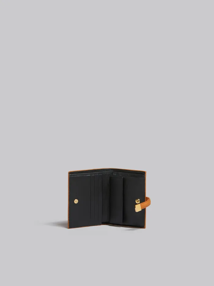 Brown Leather Bifold Prisma Wallet Women Marni Wallets and Small Leather Goods