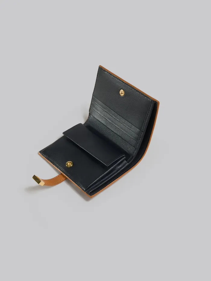 Brown Leather Bifold Prisma Wallet Women Marni Wallets and Small Leather Goods