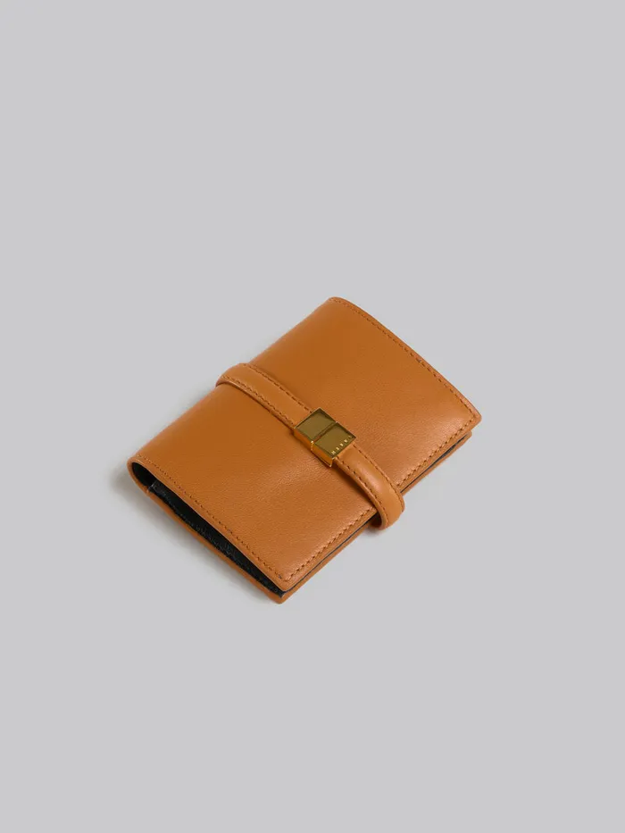 Brown Leather Bifold Prisma Wallet Women Marni Wallets and Small Leather Goods