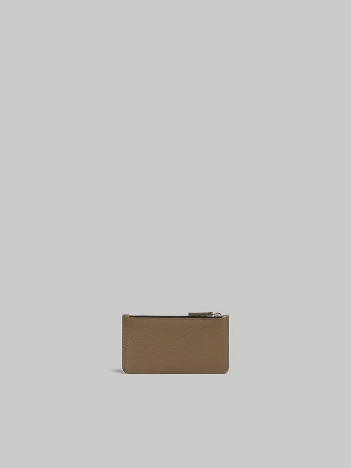 Brown Leather Card Case With Marni Mending Men Marni Wallets and Small Leather Goods