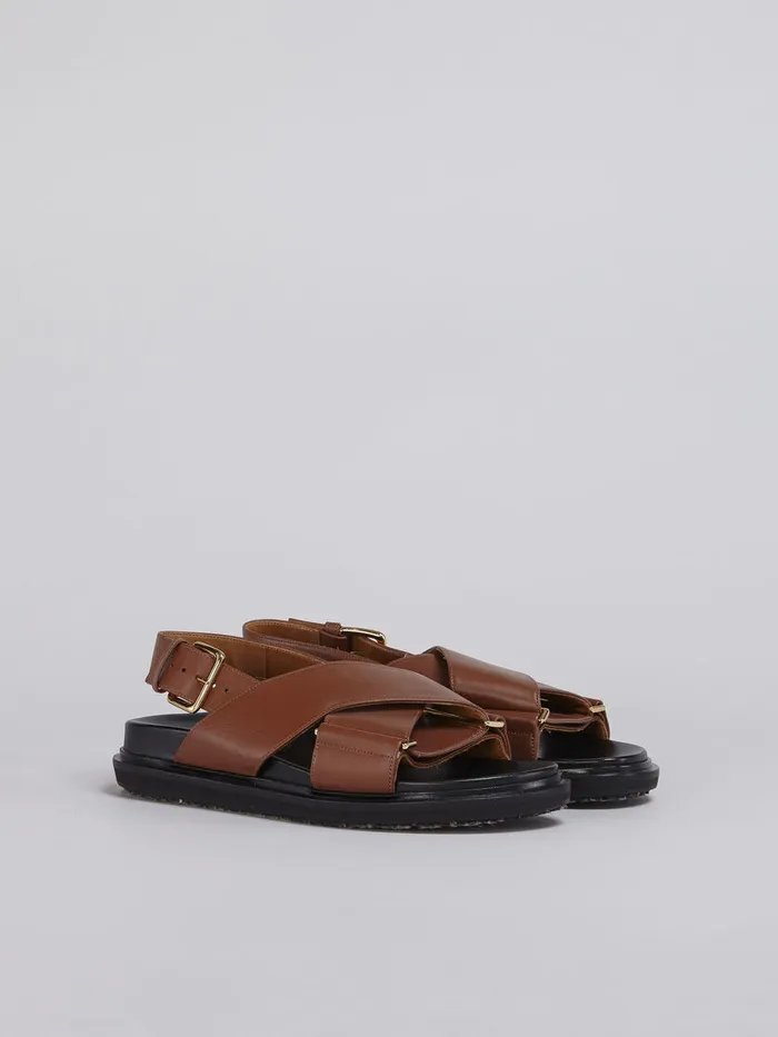 Brown Leather Fussbett Women Marni Fussbett