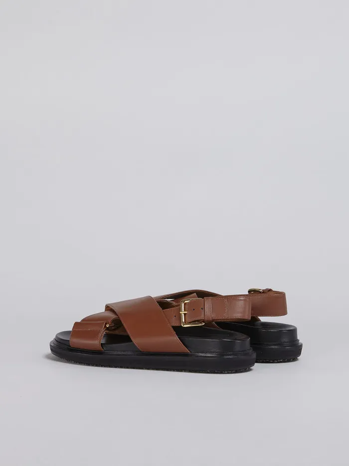 Brown Leather Fussbett Women Marni Fussbett