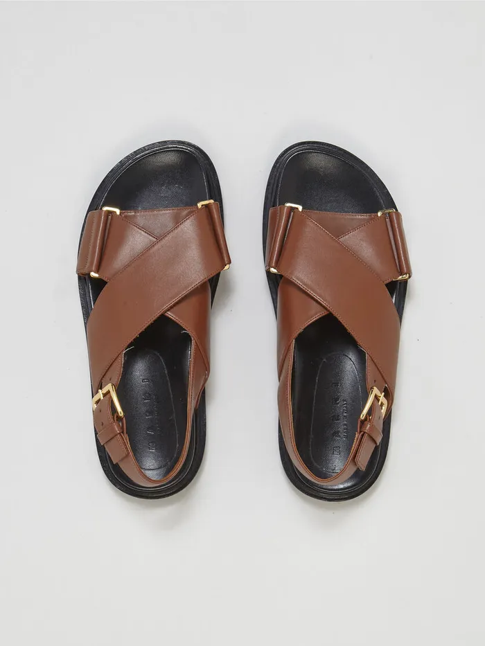Brown Leather Fussbett Women Marni Fussbett