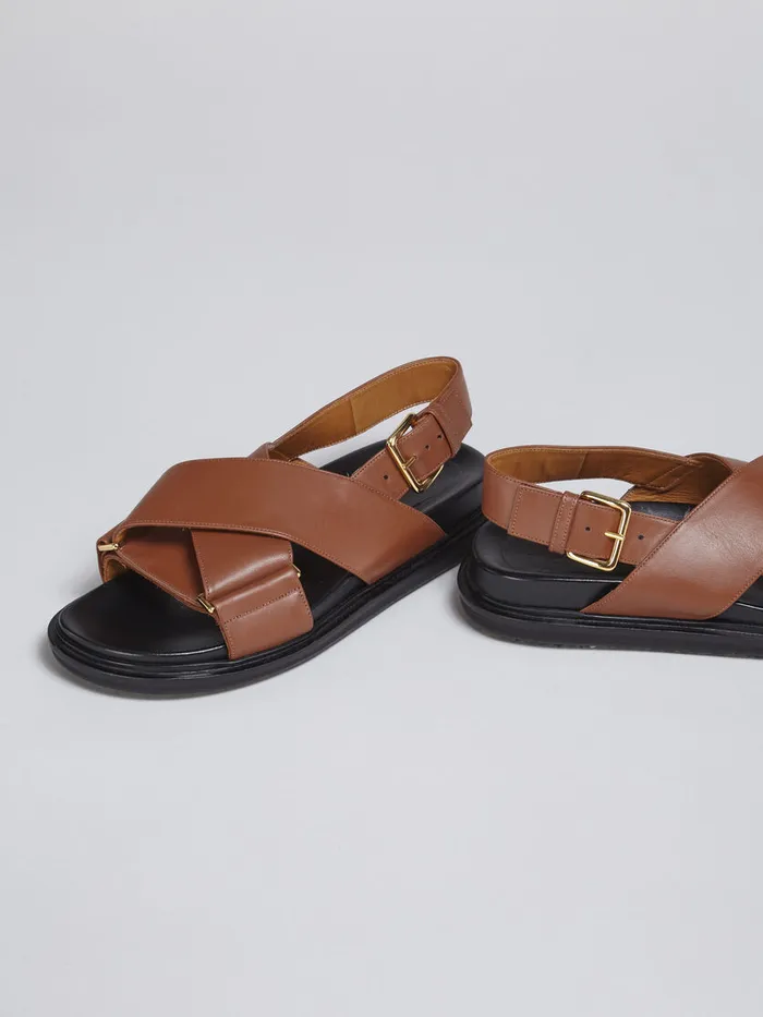 Brown Leather Fussbett Women Marni Fussbett
