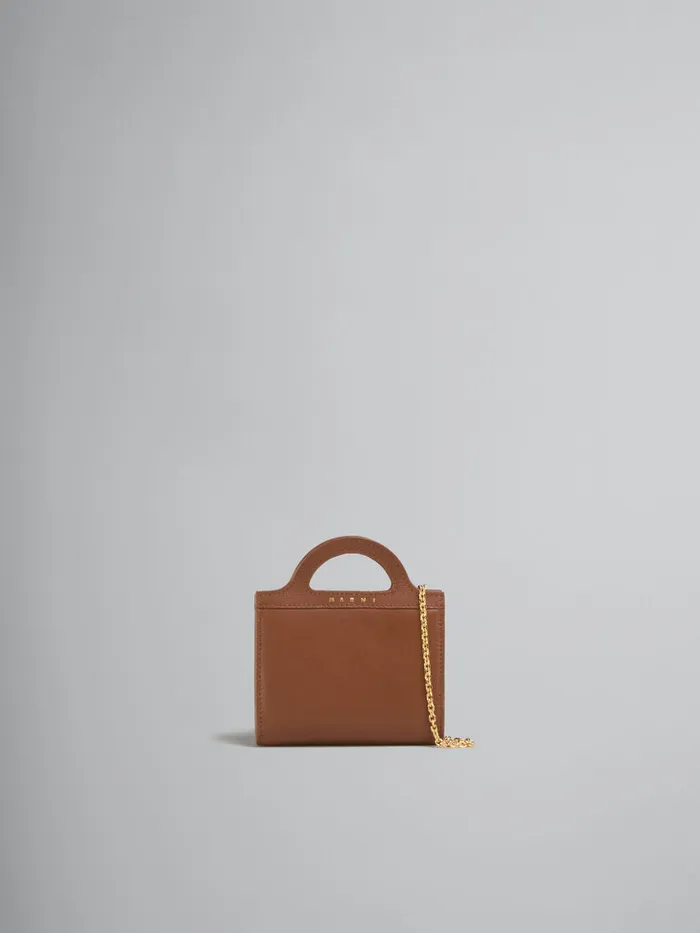 Brown Leather Tropicalia Wallet With Chain Strap Women Marni Wallets and Small Leather Goods Brown Leather Tropicalia Wallet With Chain Strap Women Marni Wallets and Small Leather Goods