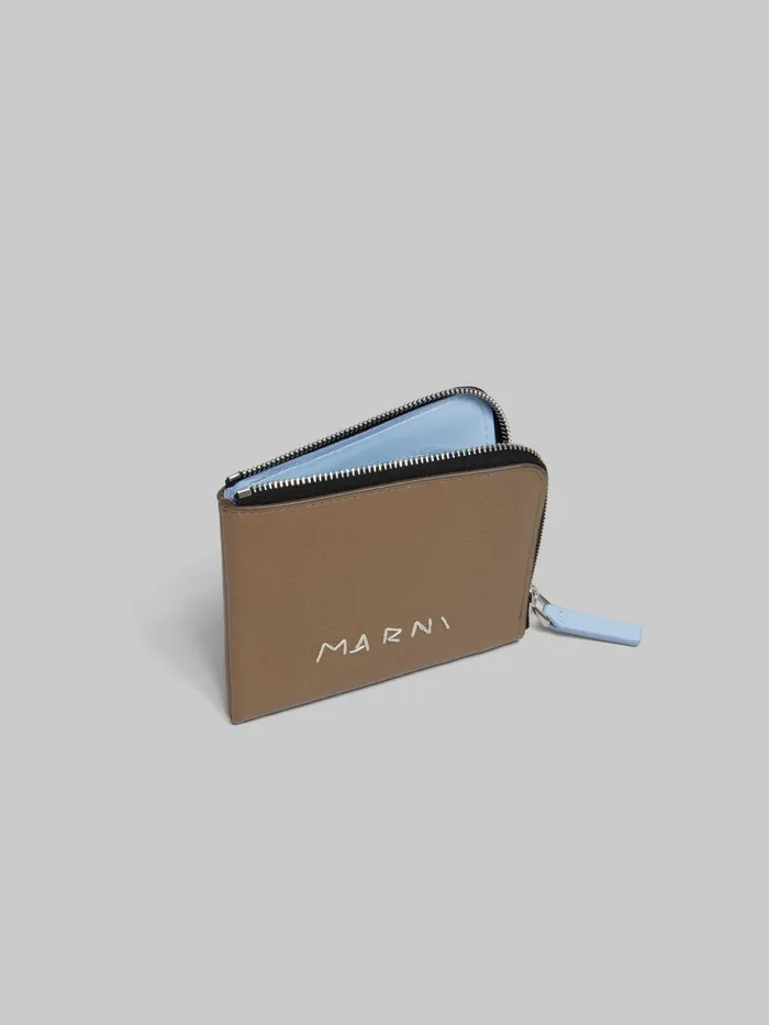 Brown Leather Ziparound Wallet With Marni Mending Men Marni Wallets and Small Leather Goods