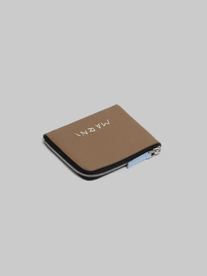 Brown Leather Ziparound Wallet With Marni Mending Men Marni Wallets and Small Leather Goods