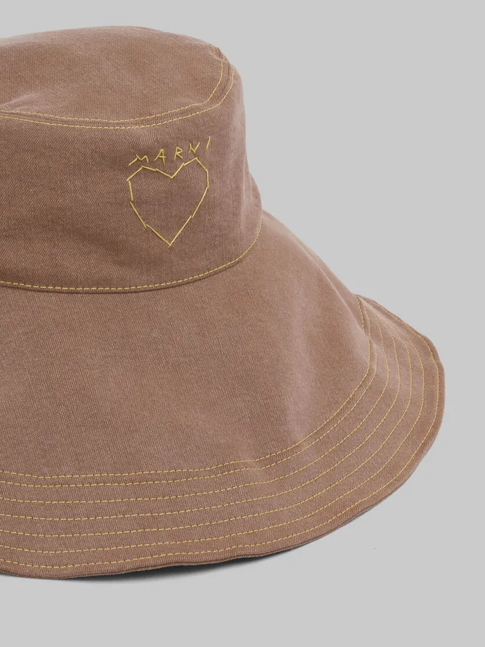 Brown Organic Denim Hat Women Marni Hats