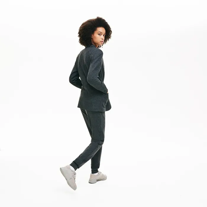 BrushedKnit Blazer Grey Chine Womens Lacoste Jackets and Coats Outlet Factory