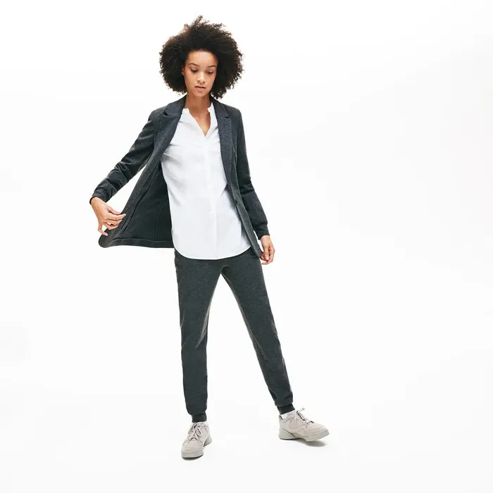BrushedKnit Blazer Grey Chine Womens Lacoste Jackets and Coats Outlet Factory