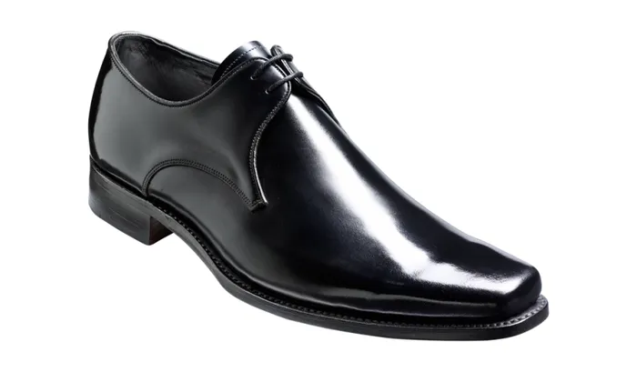 Bude 8211 Black HiShine Mens Barker Shoes Derbys