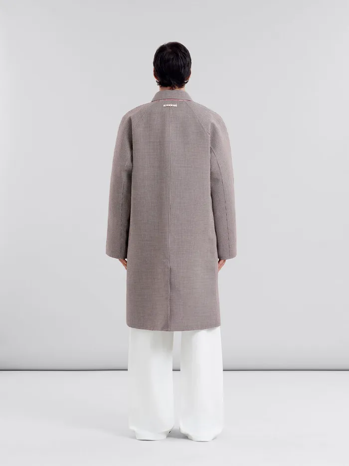 Burgundy Checked Wool Singlebreasted Coat Men Marni Coats and Jackets