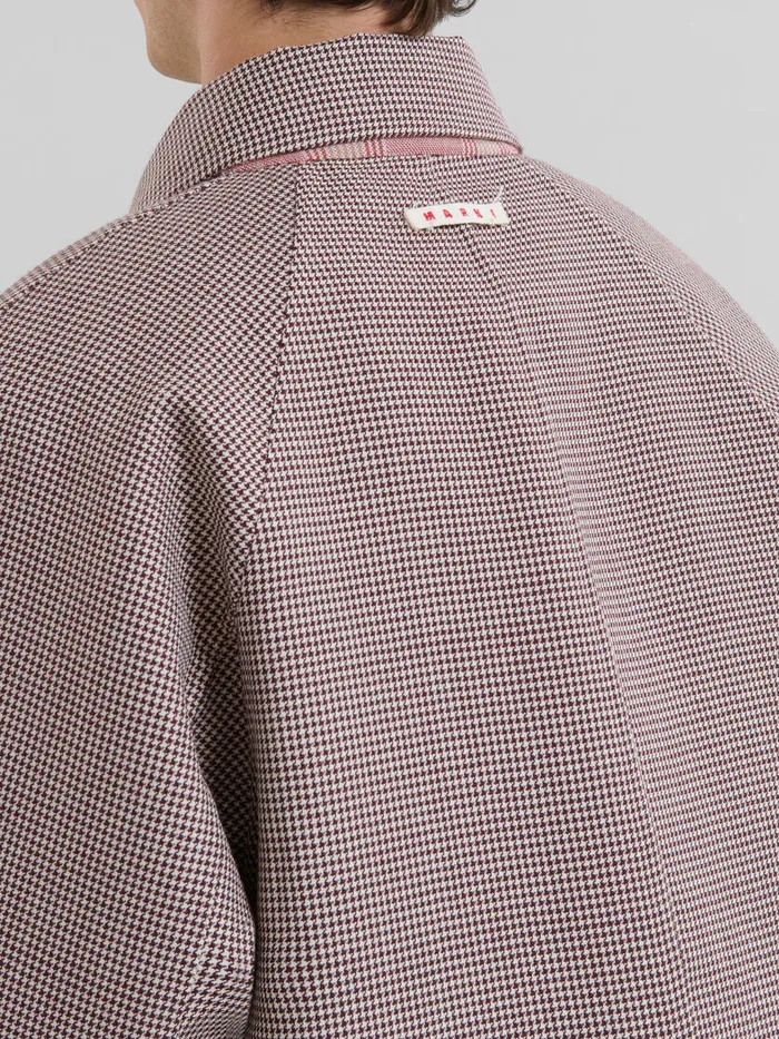 Burgundy Checked Wool Singlebreasted Coat Men Marni Coats and Jackets
