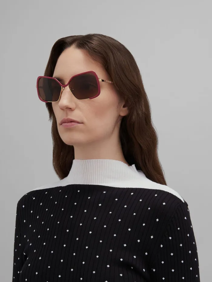 Burgundy Unila Sunglasses WomenMen Marni Sunglasses