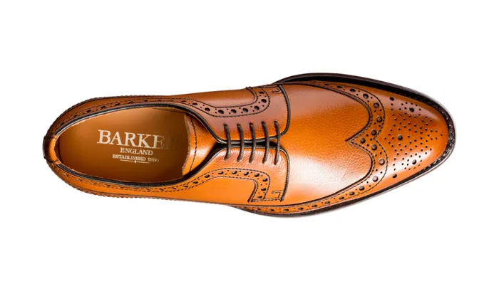 Calvay 8211 Cedar Grain Mens Barker Shoes Brogues