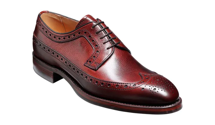 Calvay 8211 Cherry Grain Mens Barker Shoes Brogues