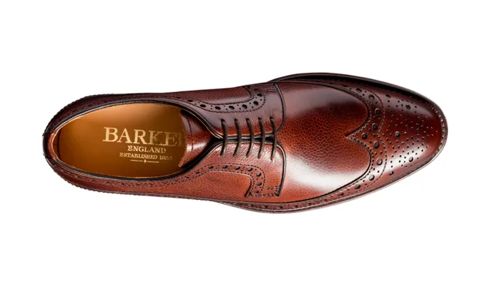 Calvay 8211 Cherry Grain Mens Barker Shoes Brogues