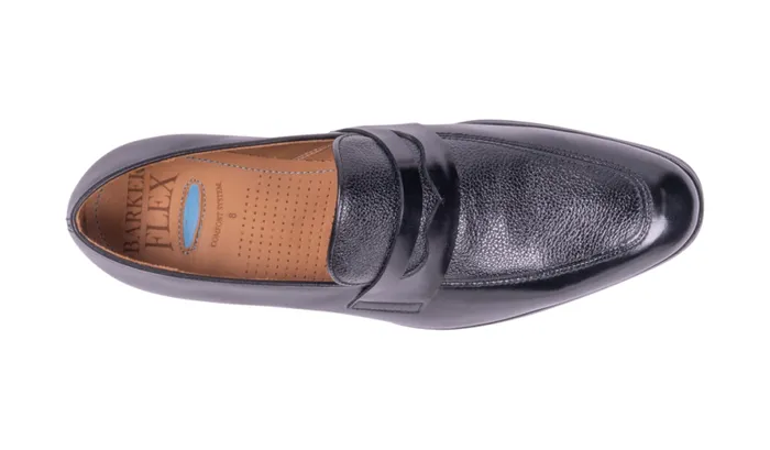 Camden 8211 Black HiShineGrain Mens Barker Shoes Loafers