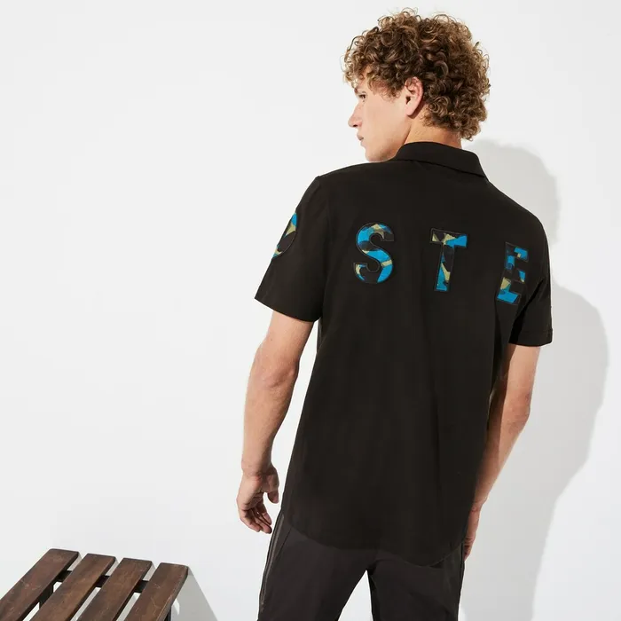 Camo Logo UltraLight Cotton Polo BlackBlueKhaki GreenBlue Mens Lacoste Polos Casaul
