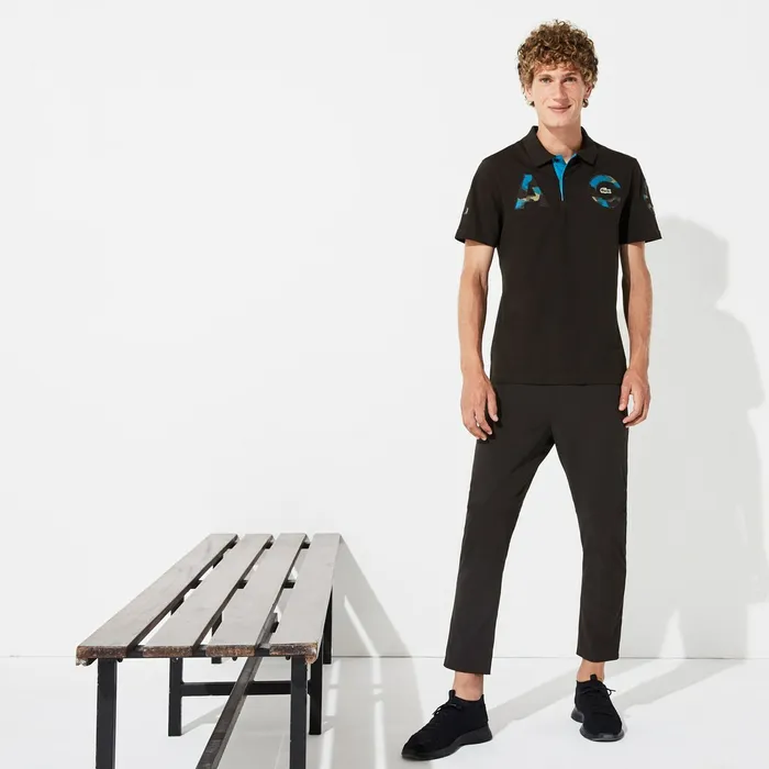 Camo Logo UltraLight Cotton Polo BlackBlueKhaki GreenBlue Mens Lacoste Polos Casaul