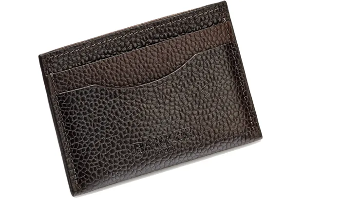 Card Holder Curved 8211 Dark Brown Grain Accessories Barker Shoes Leather Goods