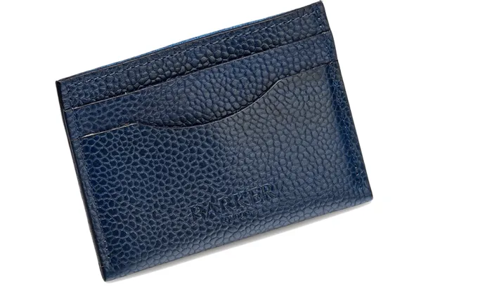 Card Holder Curved 8211 Navy Grain Accessories Barker Shoes Leather Goods