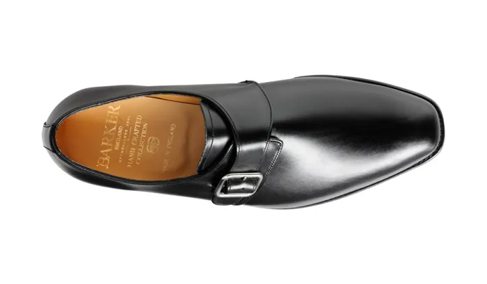 Cardiff 8211 Black Calf Mens Barker Shoes Monk Straps