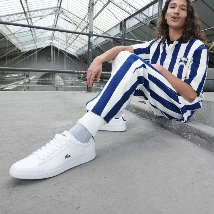 Carnaby Evo Leather Sneakers White Mens Lacoste Sneakers For Sale Online