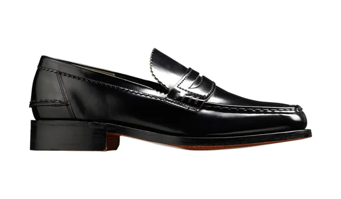 Caruso 8211 Black HiShine Mens Barker Shoes Loafers