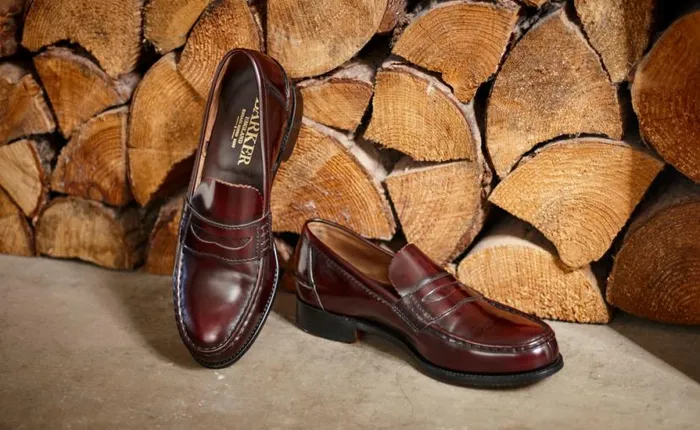 Caruso 8211 Burgundy HiShine Mens Barker Shoes Loafers