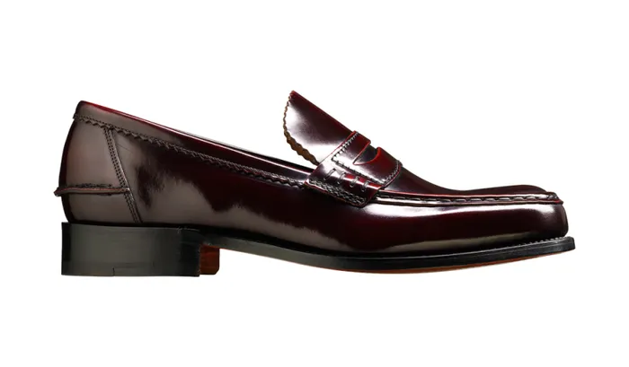 Caruso 8211 Burgundy HiShine Mens Barker Shoes Loafers