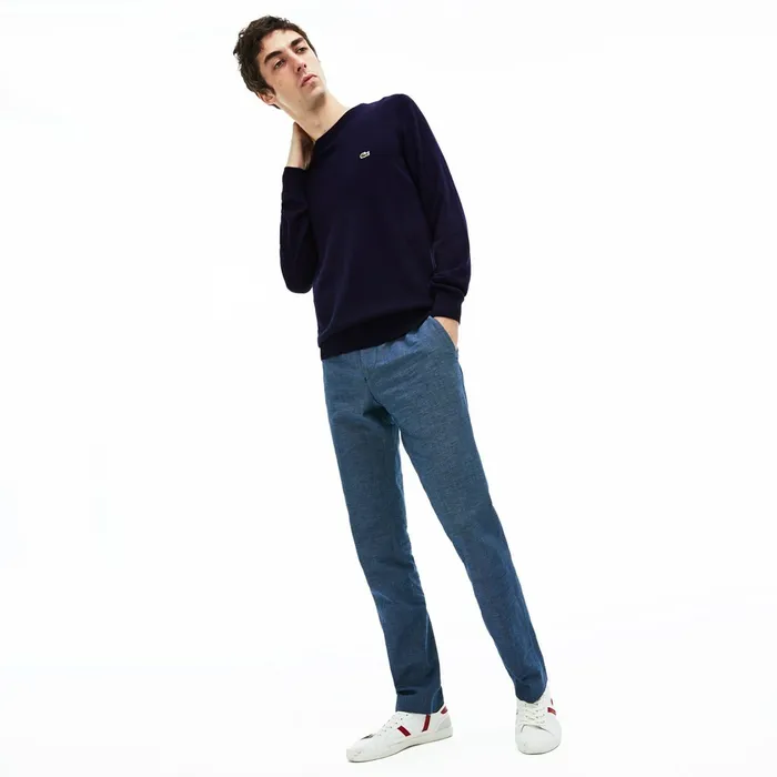 Caviar Piqu Accent Sweater Navy BlueWhiteNavy Blue Mens Lacoste Sweaters Gift Ideas