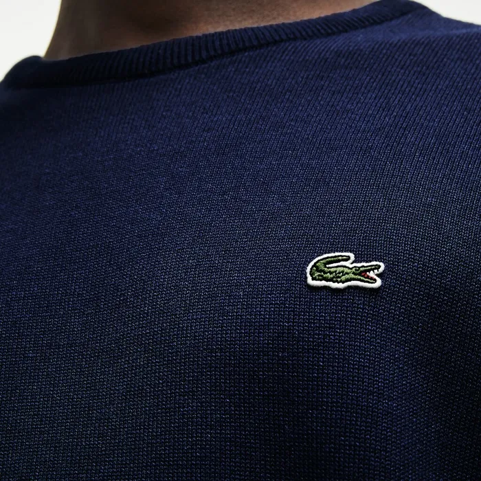 Caviar Piqu Accent Sweater Navy BlueWhiteNavy Blue Mens Lacoste Sweaters Gift Ideas