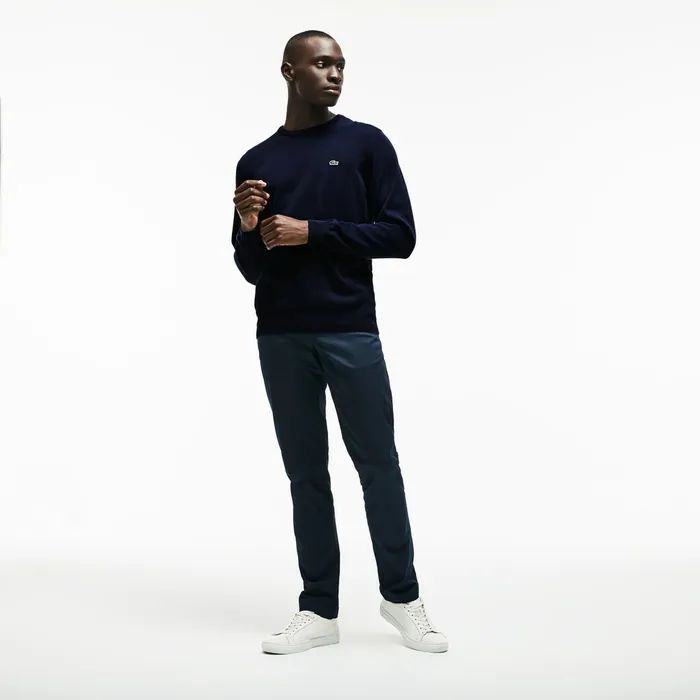 Caviar Piqu Accent Sweater Navy BlueWhiteNavy Blue Mens Lacoste Sweaters Gift Ideas