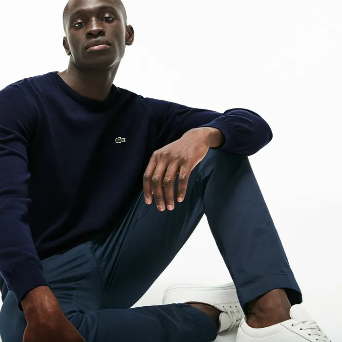 Caviar Piqu Accent Sweater Navy BlueWhiteNavy Blue Mens Lacoste Sweaters Gift Ideas