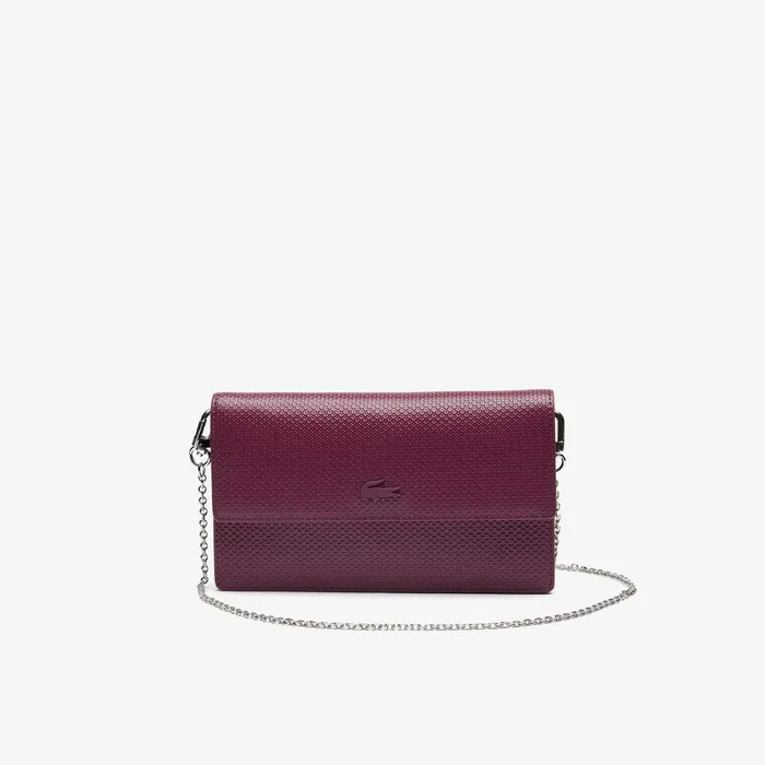 Chantaco Chain Clutch Grape Wine Womens Lacoste Small Leather Goods For Sale