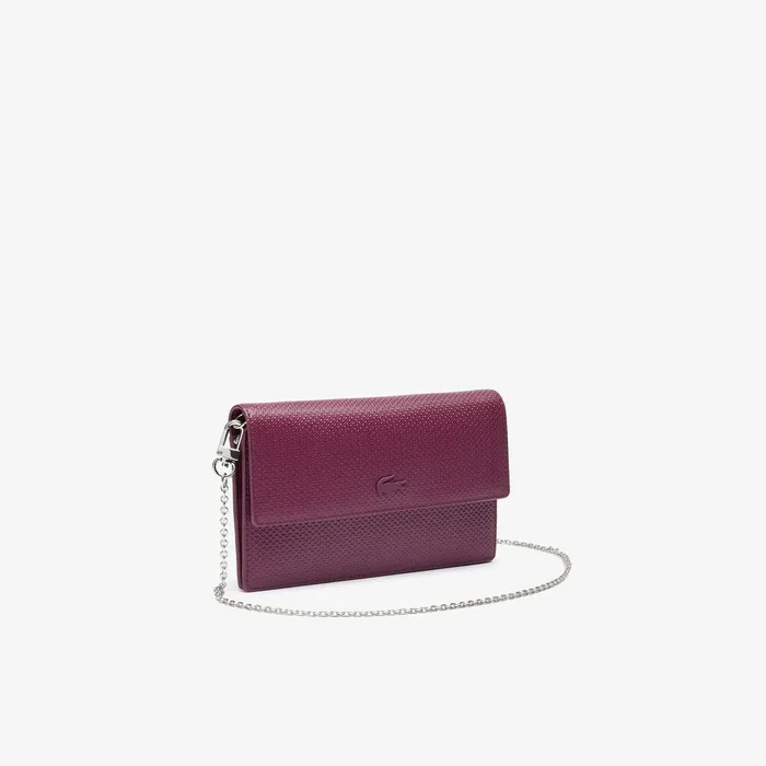 Chantaco Chain Clutch Grape Wine Womens Lacoste Small Leather Goods For Sale