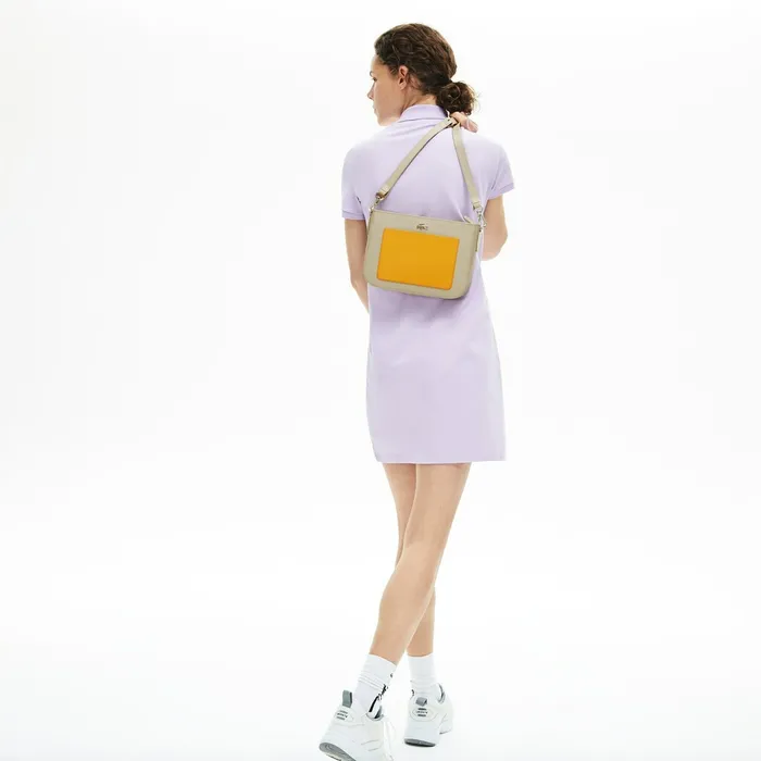 Chantaco Colourblock Piqu Leather Shoulder Bag Fog Samoan Sun Womens Lacoste Bags Popular Chantaco Colourblock Piqu Leather Shoulder Bag Fog Samoan Sun Womens Lacoste Bags Popular