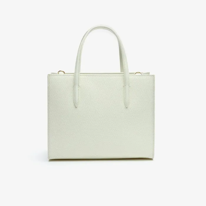 Chantaco Dual Carry Piqu Zip Leather Tote Marshmallow Womens Lacoste Bags Online Store