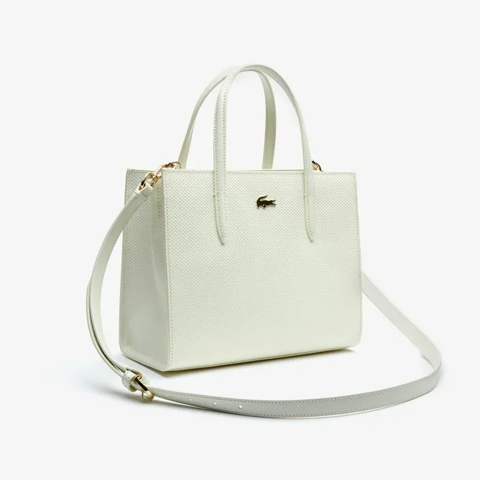Chantaco Dual Carry Piqu Zip Leather Tote Marshmallow Womens Lacoste Bags Online Store