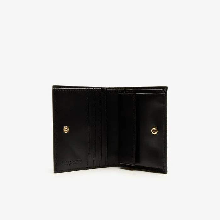 Chantaco Leather Bifold Wallet with Coin Purse Black Womens Lacoste Small Leather Goods Near Me