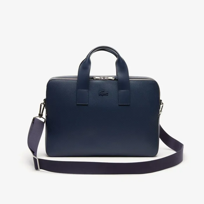 Chantaco Matte Piqu Leather Computer Bag Peacoat Mens Lacoste Bags Shop Online