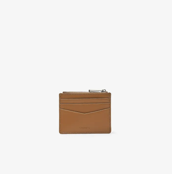 Chantaco Matte Piqu Leather Zip 6 Card Holder Otter Mens Lacoste Small Leather Goods Popular