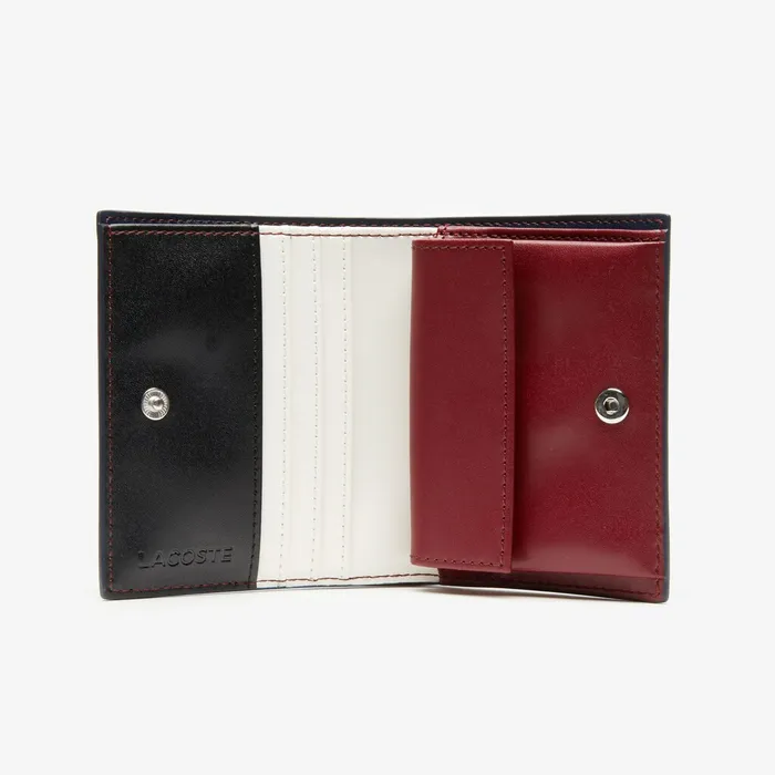 Chantaco Nud Small Piqu Leather Snap Coin Pouch Peacoat Tawny Port Marshm Womens Lacoste Small Leather Goods Popular