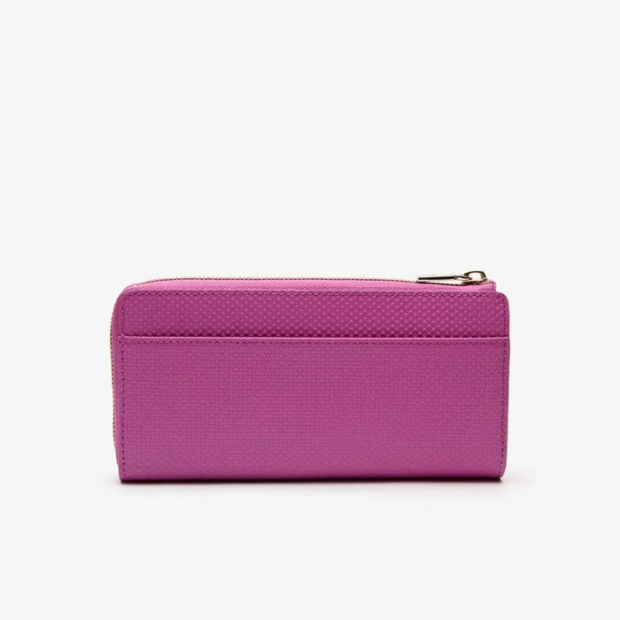 Chantaco Piqu Leather 8Card Zip Wallet Meadow Mauve Peacoat Womens Lacoste Small Leather Goods Gift 4 You