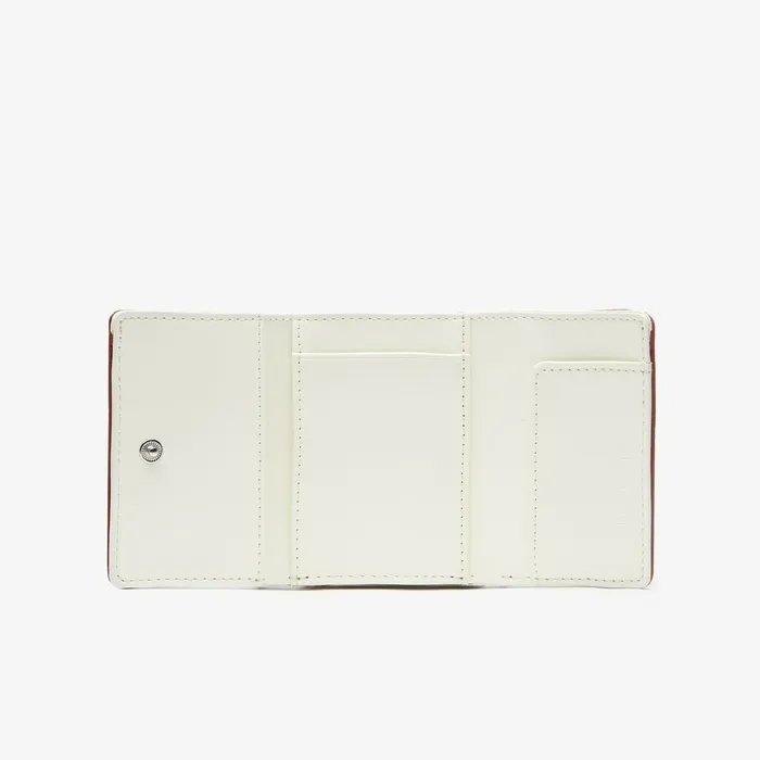 Chantaco Small Leather 4 Card Wallet Feather Gray Marshmallow Womens Lacoste Small Leather Goods Gift for Friend