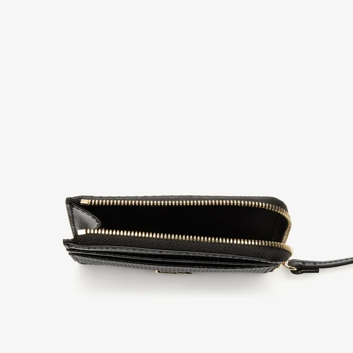 Chantaco Wristlet Card Holder Black Womens Lacoste Small Leather Goods Cheap On Sale
