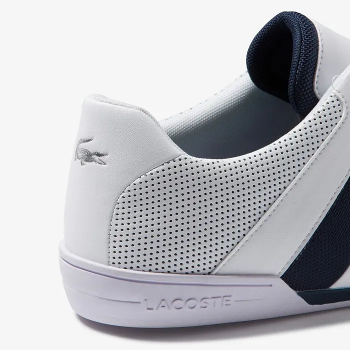 Chaymon Club Leather and Mesh Sneakers WhiteNavy Mens Lacoste Sneakers Online Outlet Store